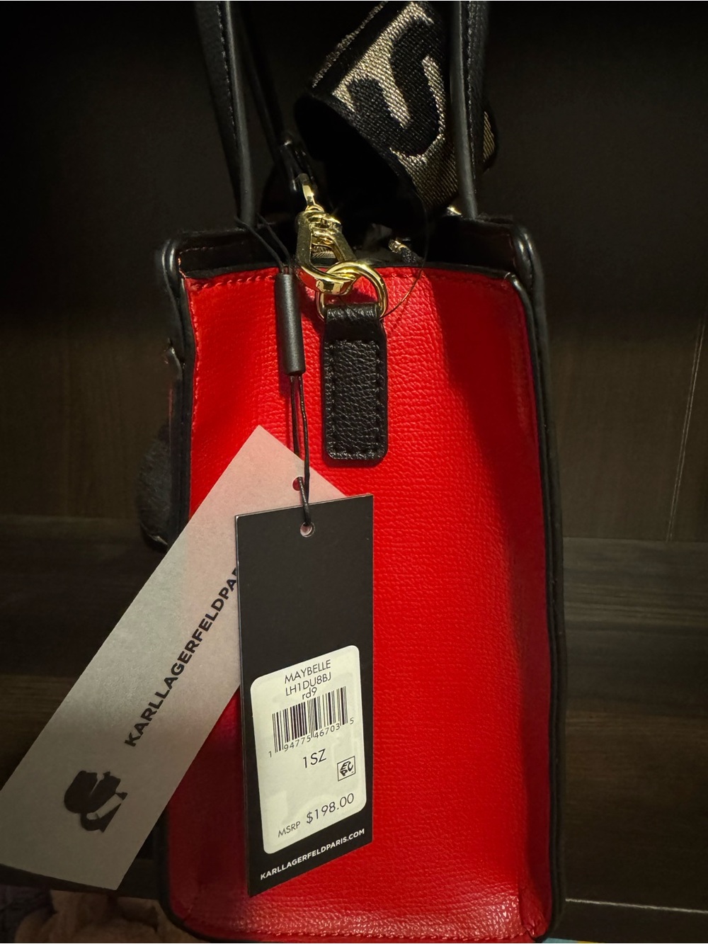 Karl Lagerfeld Red Novelty Tote with Maybelle - Picture 5 of 5